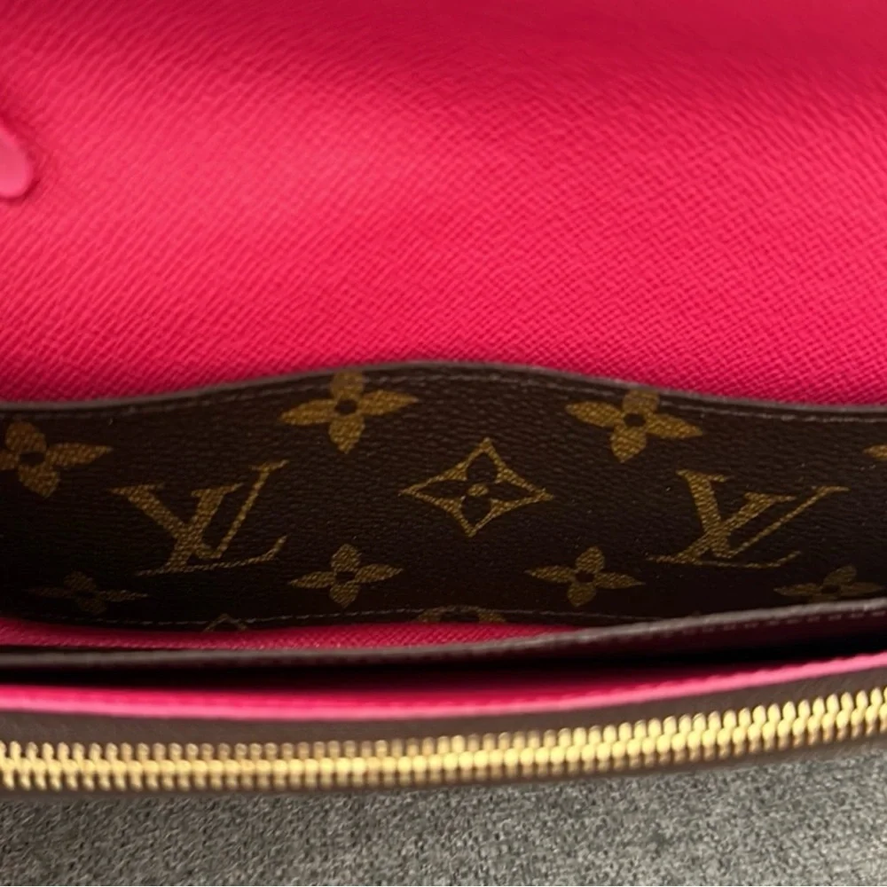 Louis Vuitton Long Wallet Portefeuille Emilie Brown Monogram with Pink Accents - Picture 9 of 13